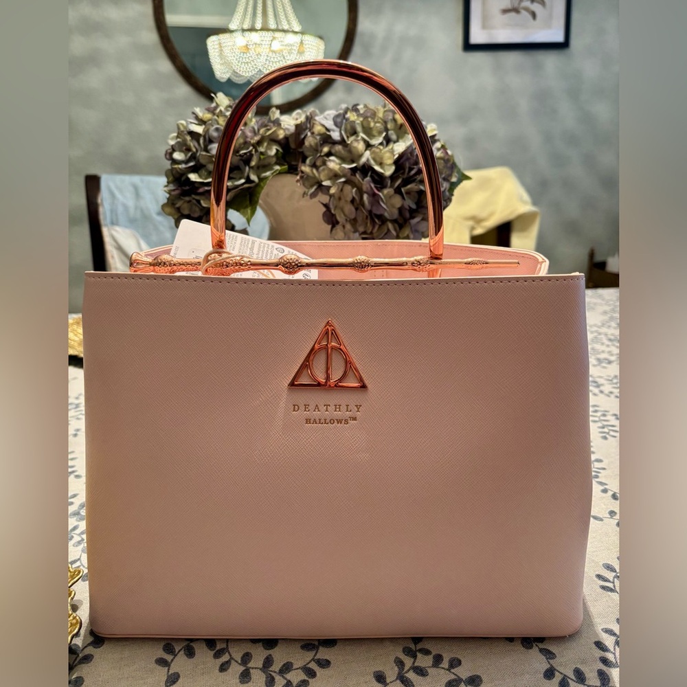 Harry Potter Deathly Hallows Elder Wand Crossbody Handbag Purse - Pink NWT